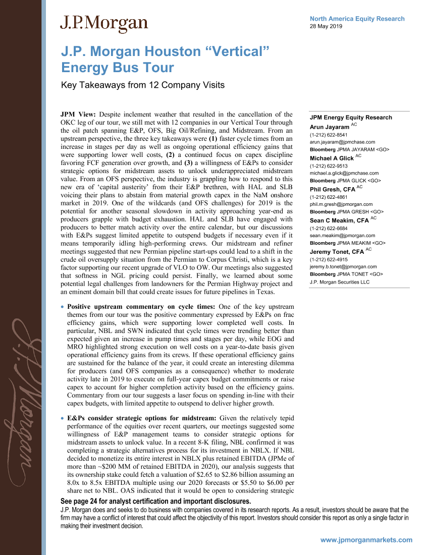 J.P. 摩根-美股-能源行业-12家能源公司拜访的主要收获-2019.5.28-27页J.P. 摩根-美股-能源行业-12家能源公司拜访的主要收获-2019.5.28-27页_1.png